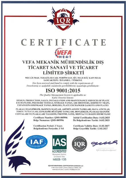 ISO 9001:2015 belgesi