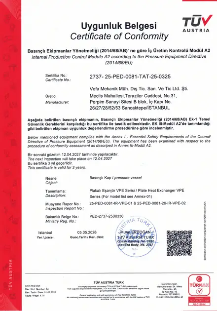 PED 2014/68/AB belgesi